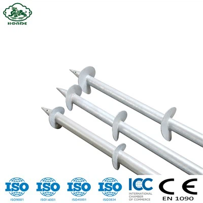 Vieno ašmenų spiralinis polis minkštai žemei